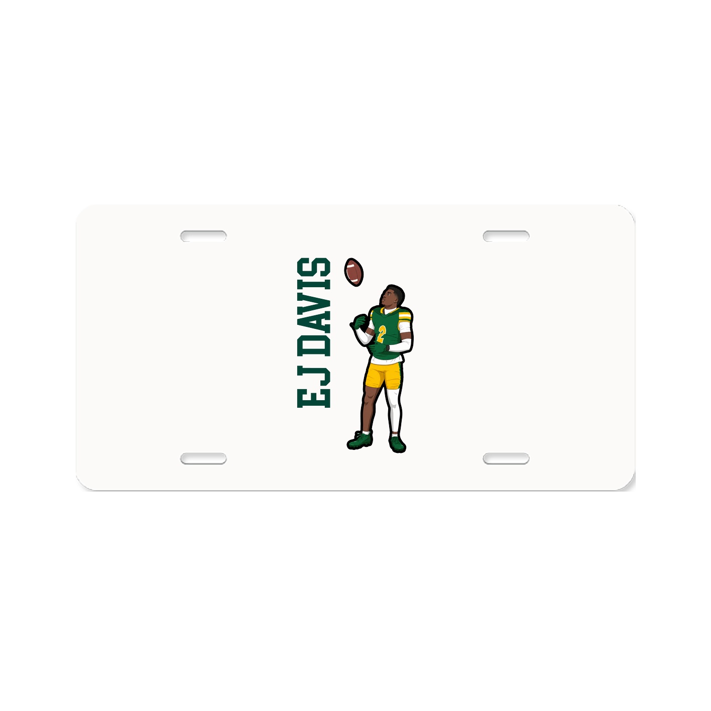 License Plate — Name Vertical in Classic