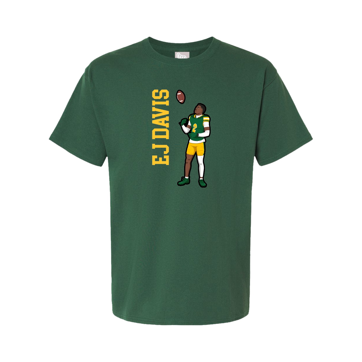 Tee — Name Vertical in Green