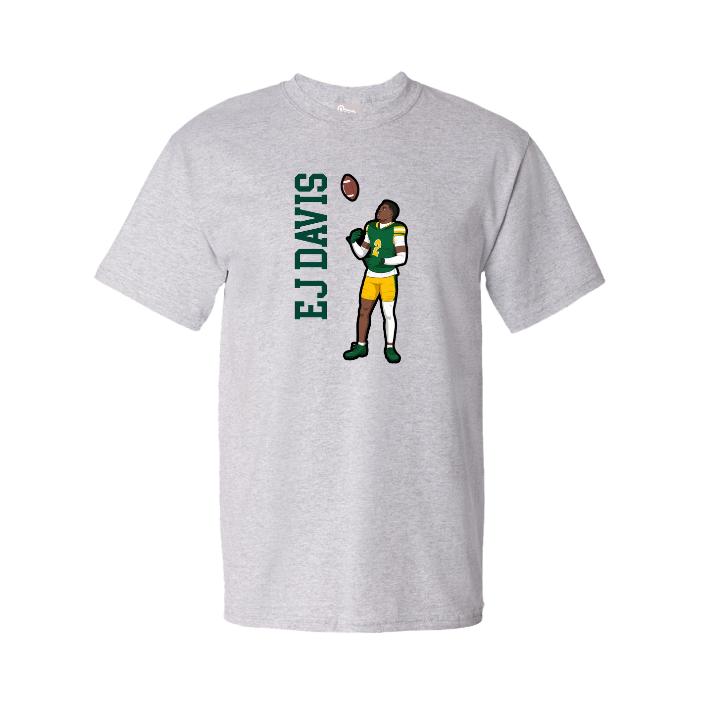 Youth Tee — Name Vertical in Grey