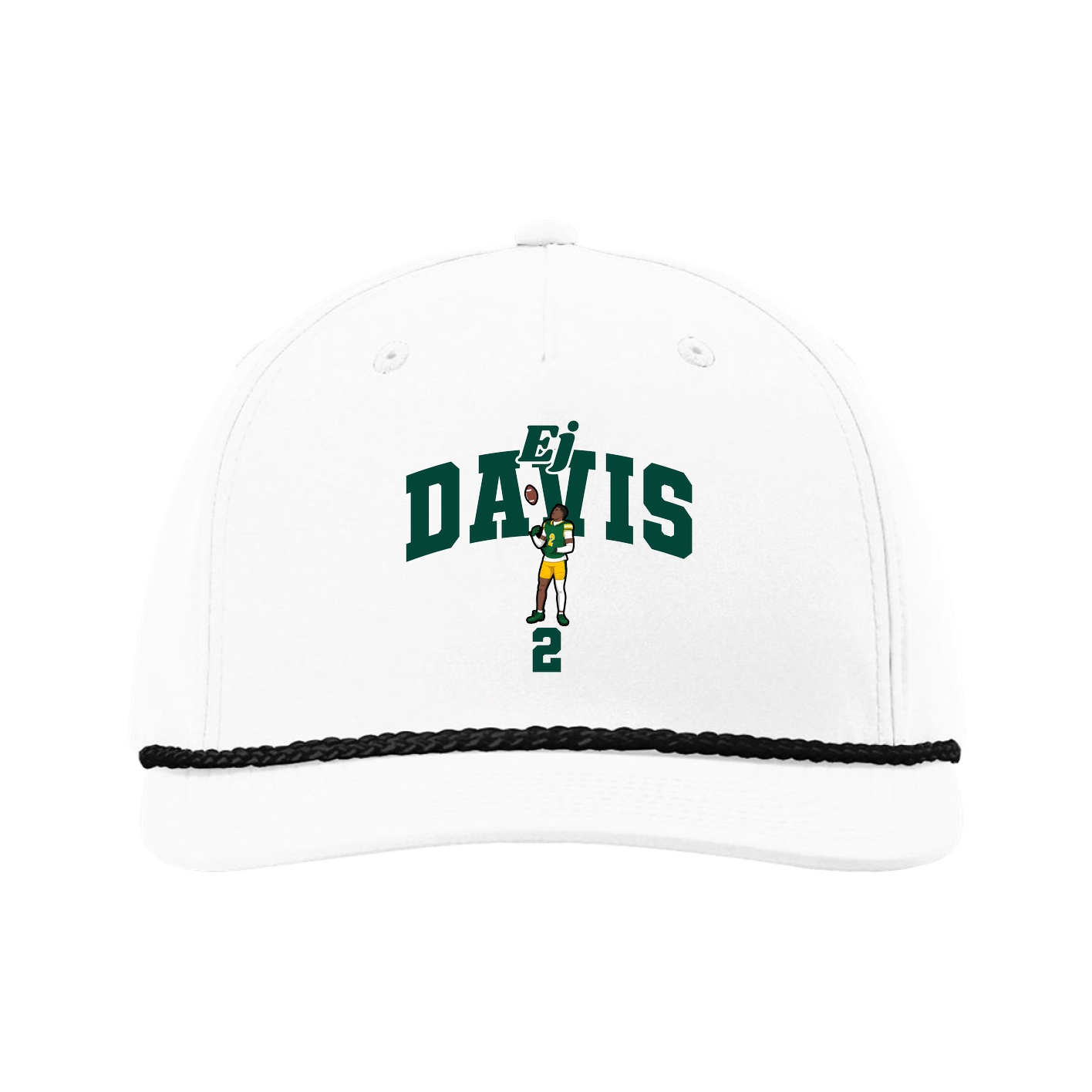 Five-Panel Classic Rope Cap — Signature Arch in White