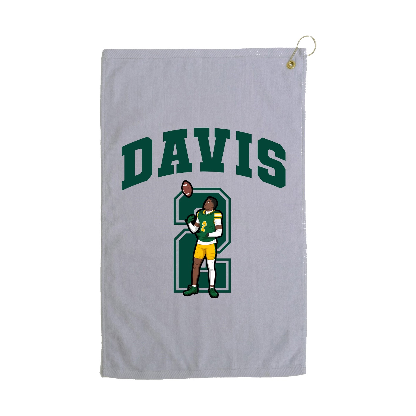 Golf Towel — Number in Grey
