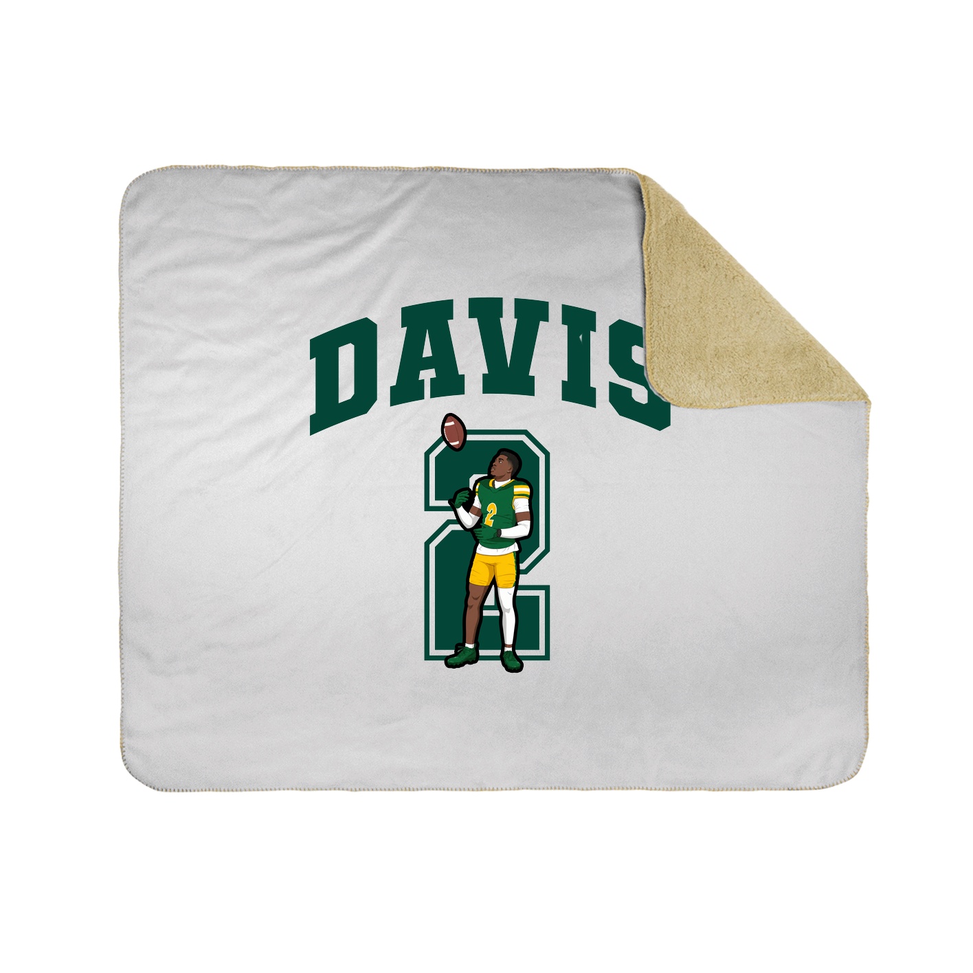 Throw Blanket — Number in White