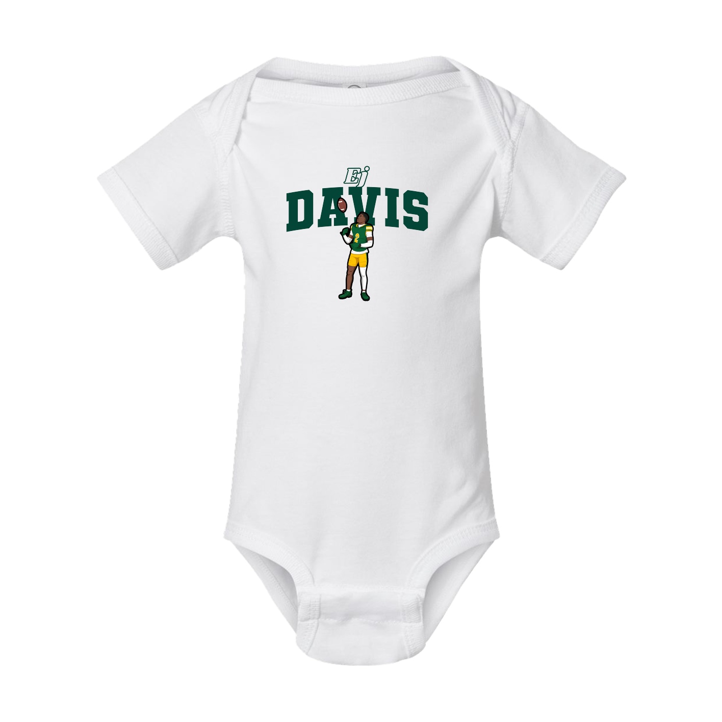 Baby Onesie — Name Arch in White