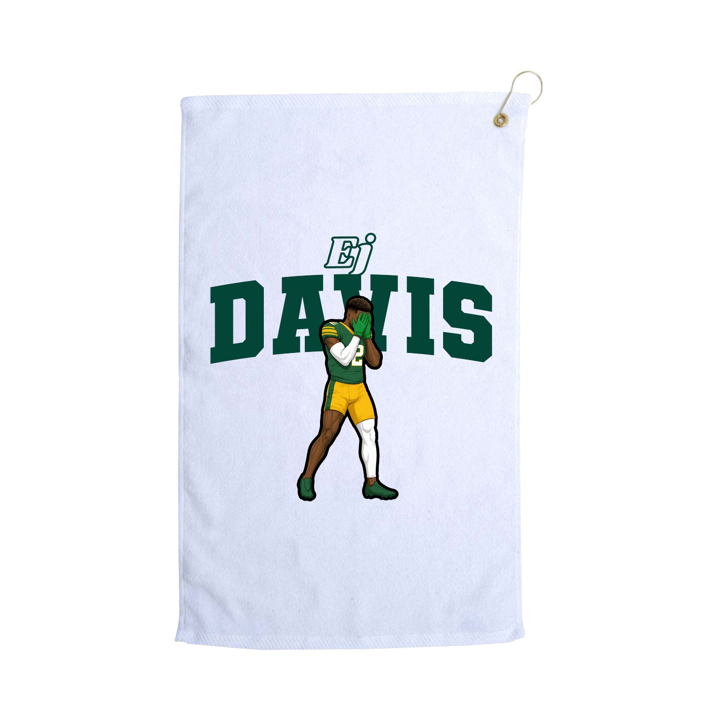 Golf Towel — Name Arch in White