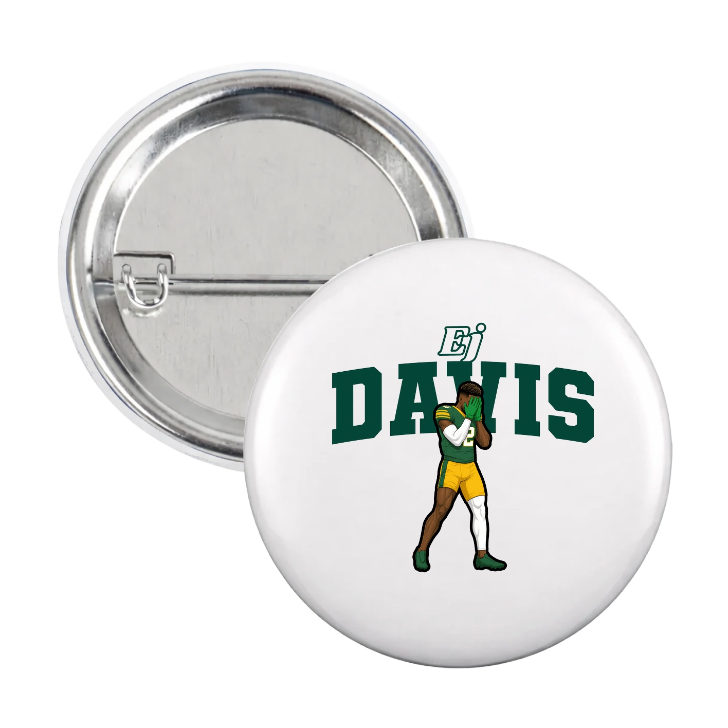 Game Day Button — Name Arch in White