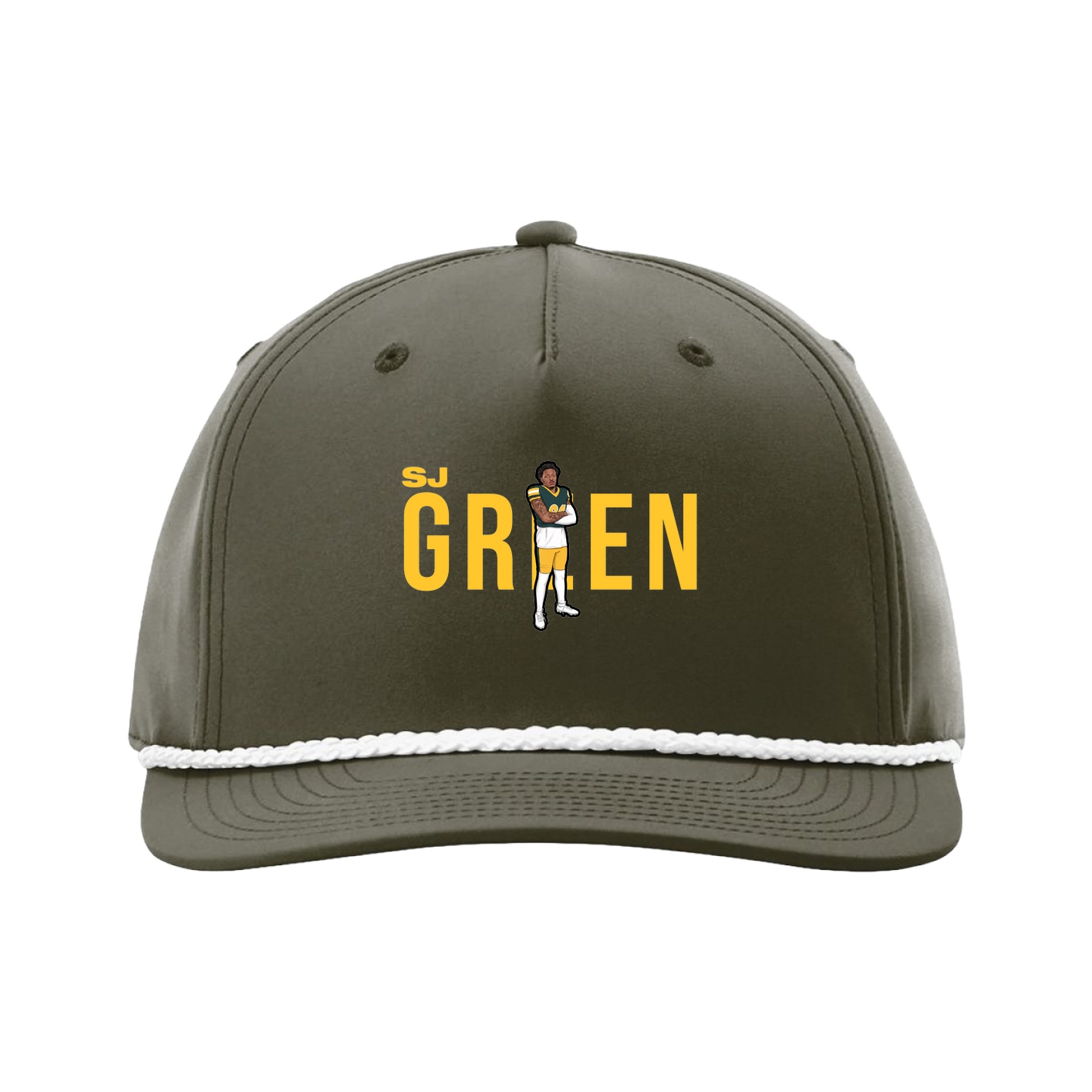 Five-Panel Classic Rope Cap — Player Name in Green