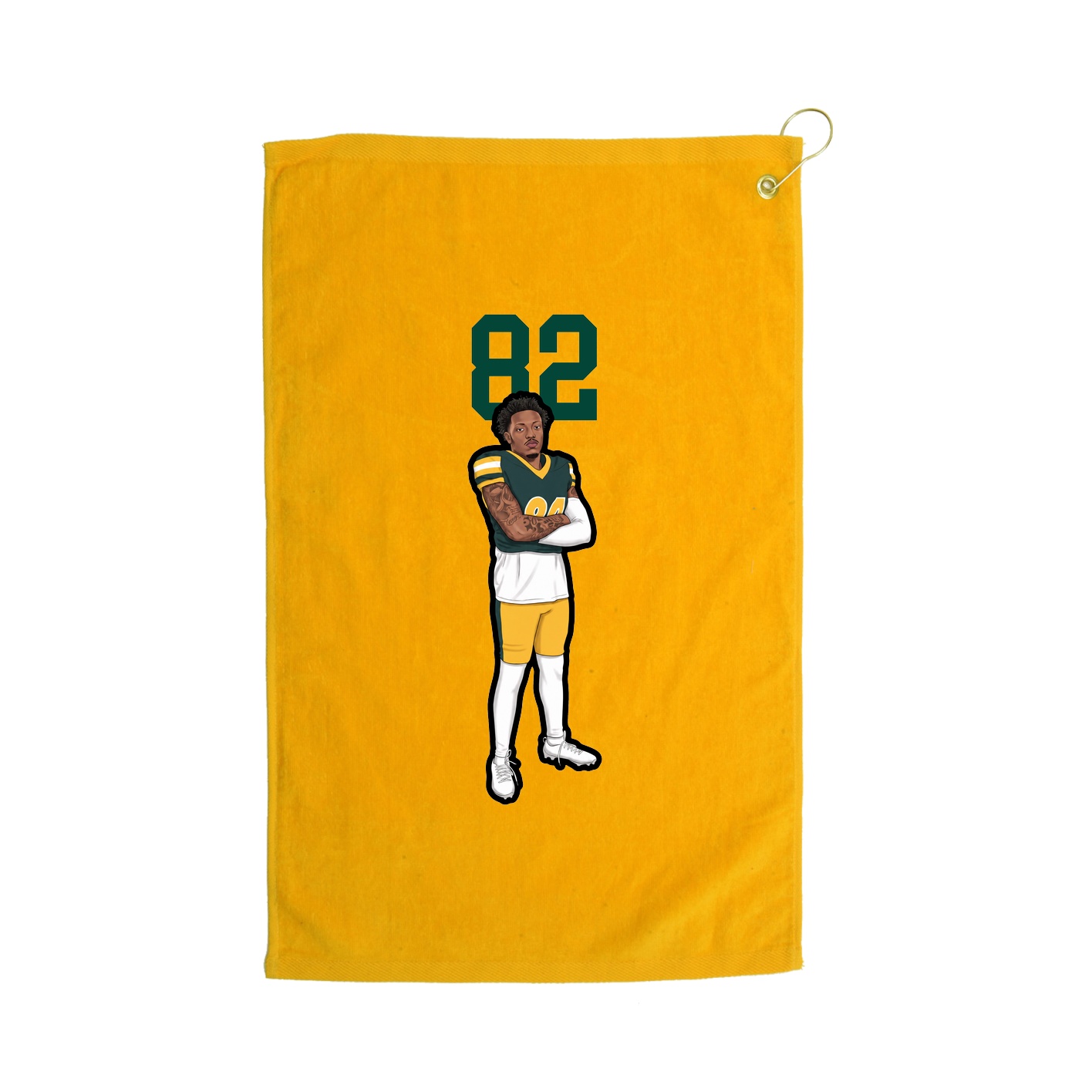 Golf Towel — Number Top in Gold