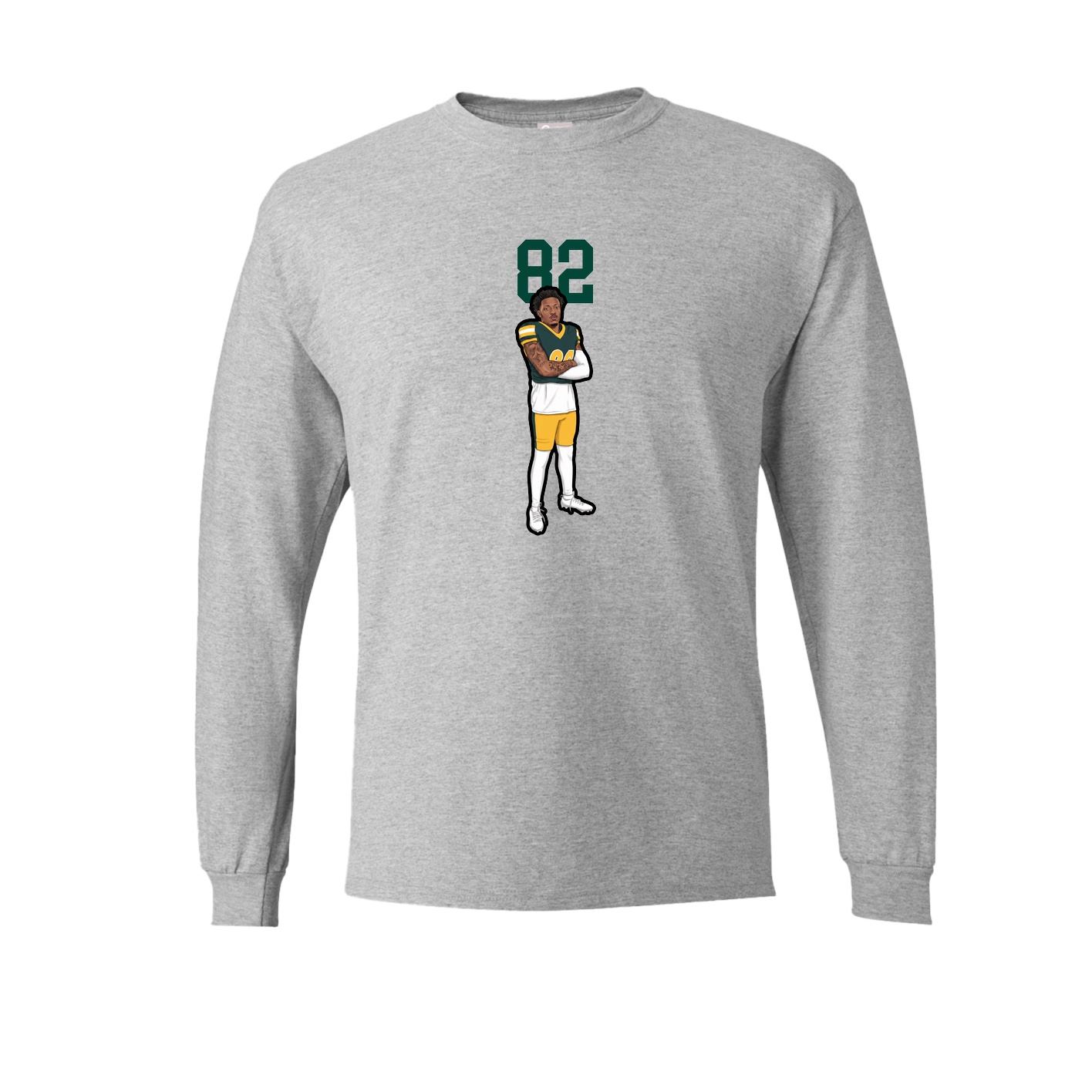 Long Sleeve Tee — Number Top in Grey