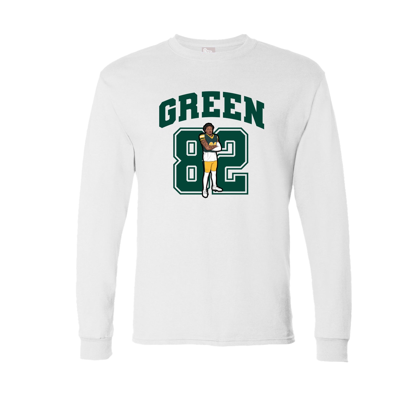 Long Sleeve Tee — Number in White
