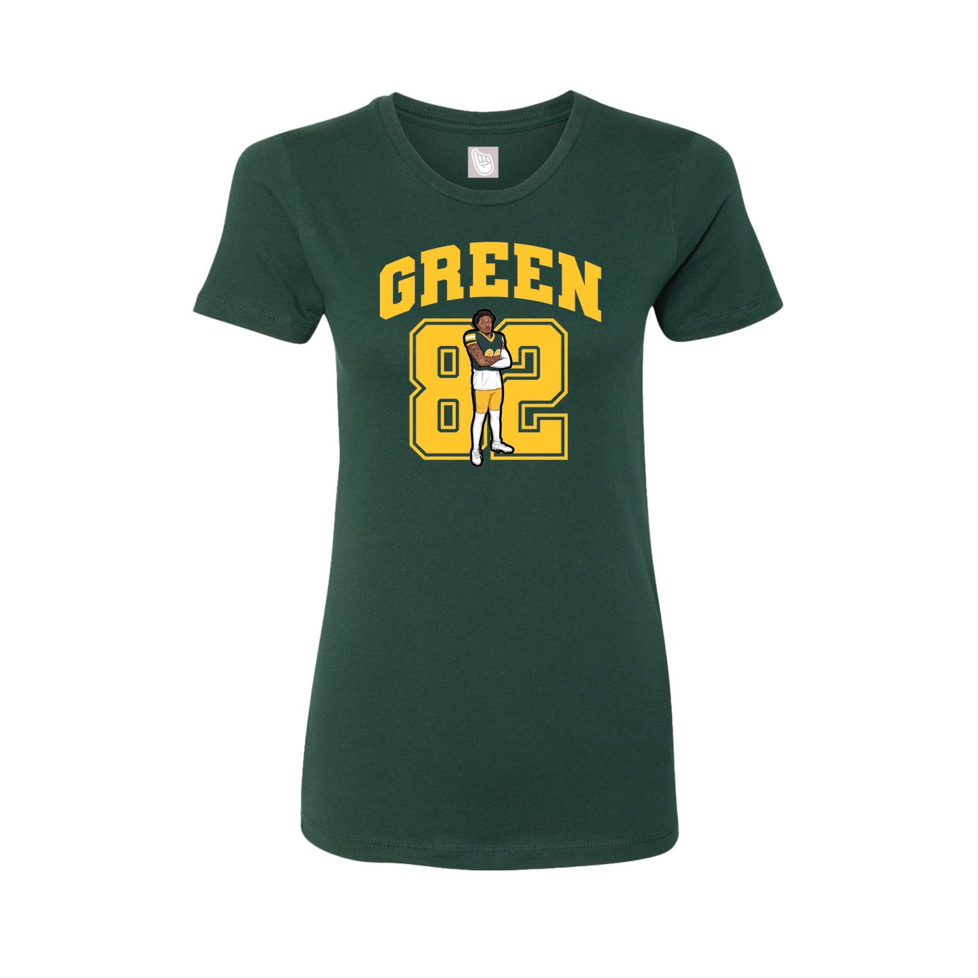 Fitted Women's Tee — Number in Green