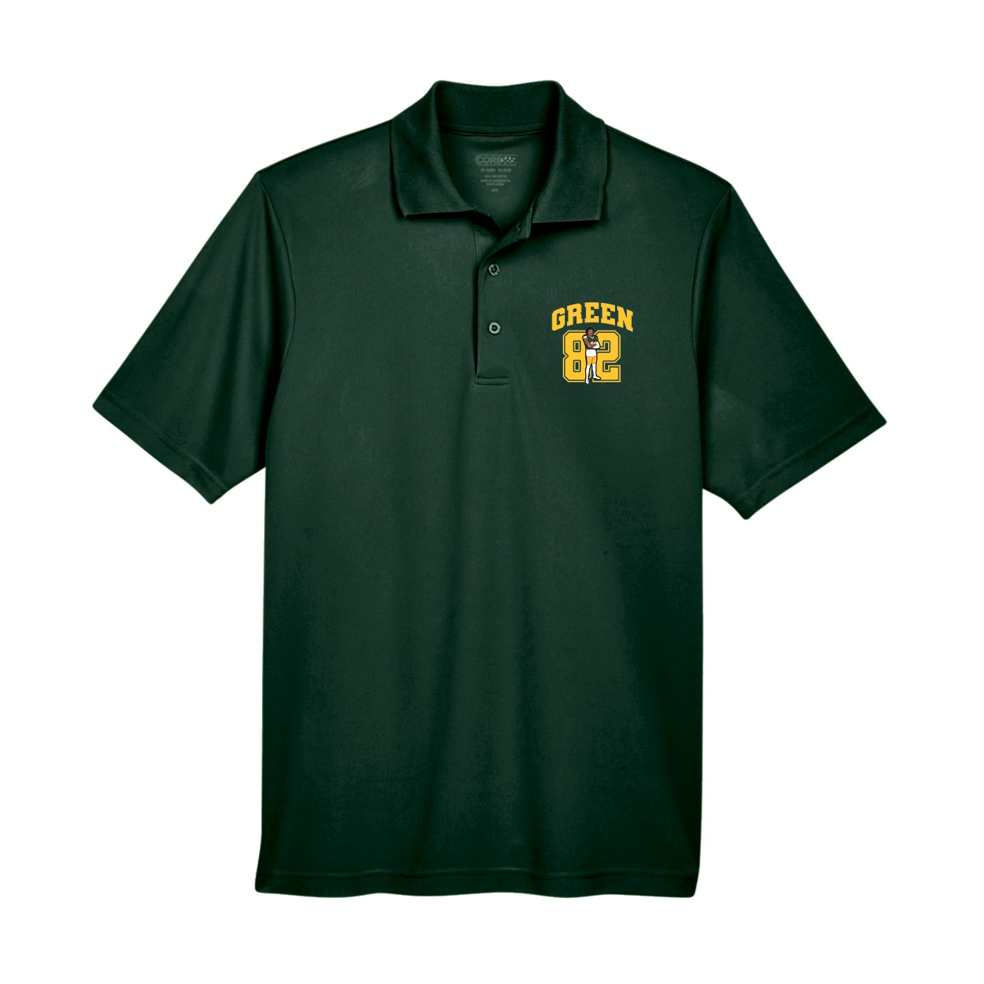 Performance Polo — Number in Green