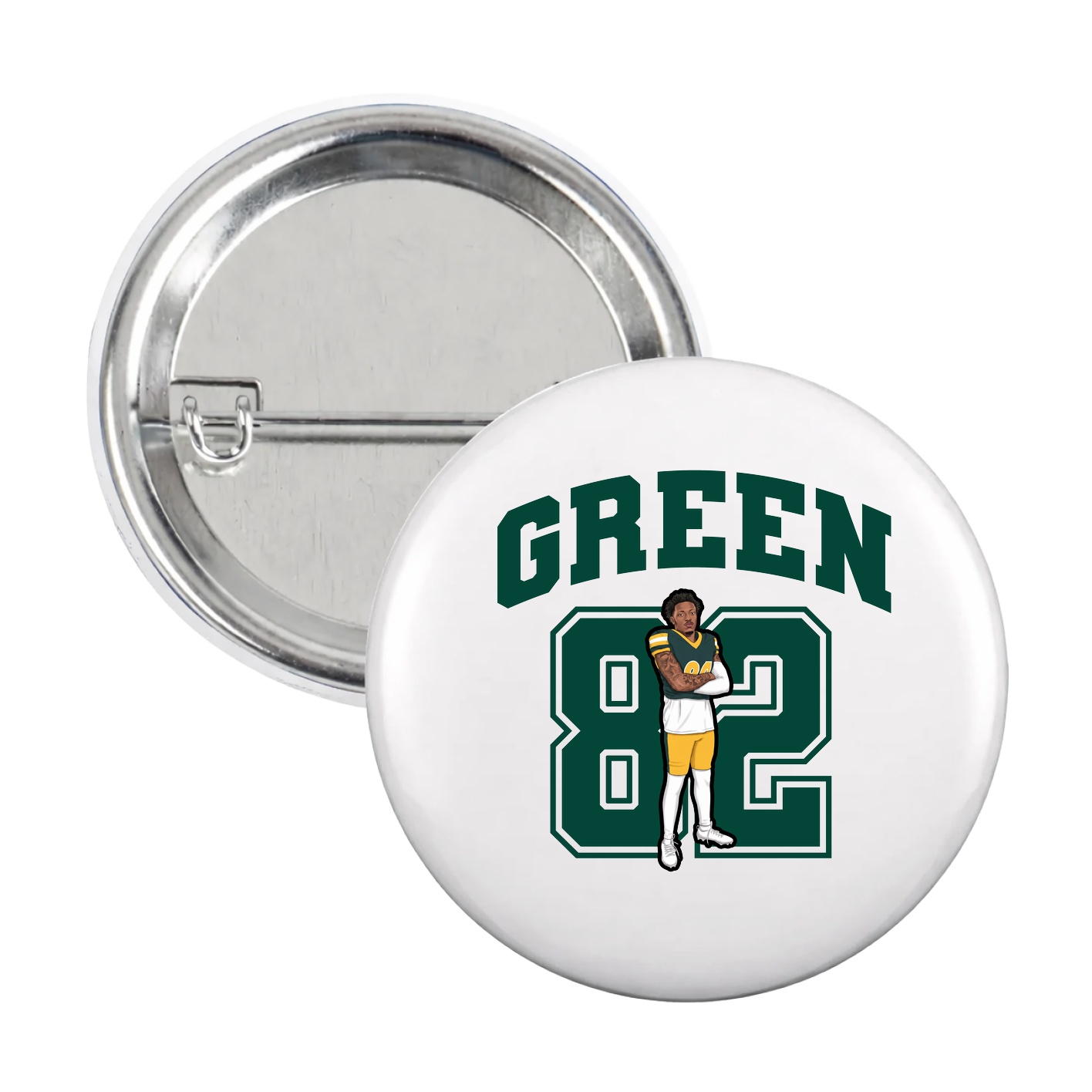 Game Day Button — Number in White