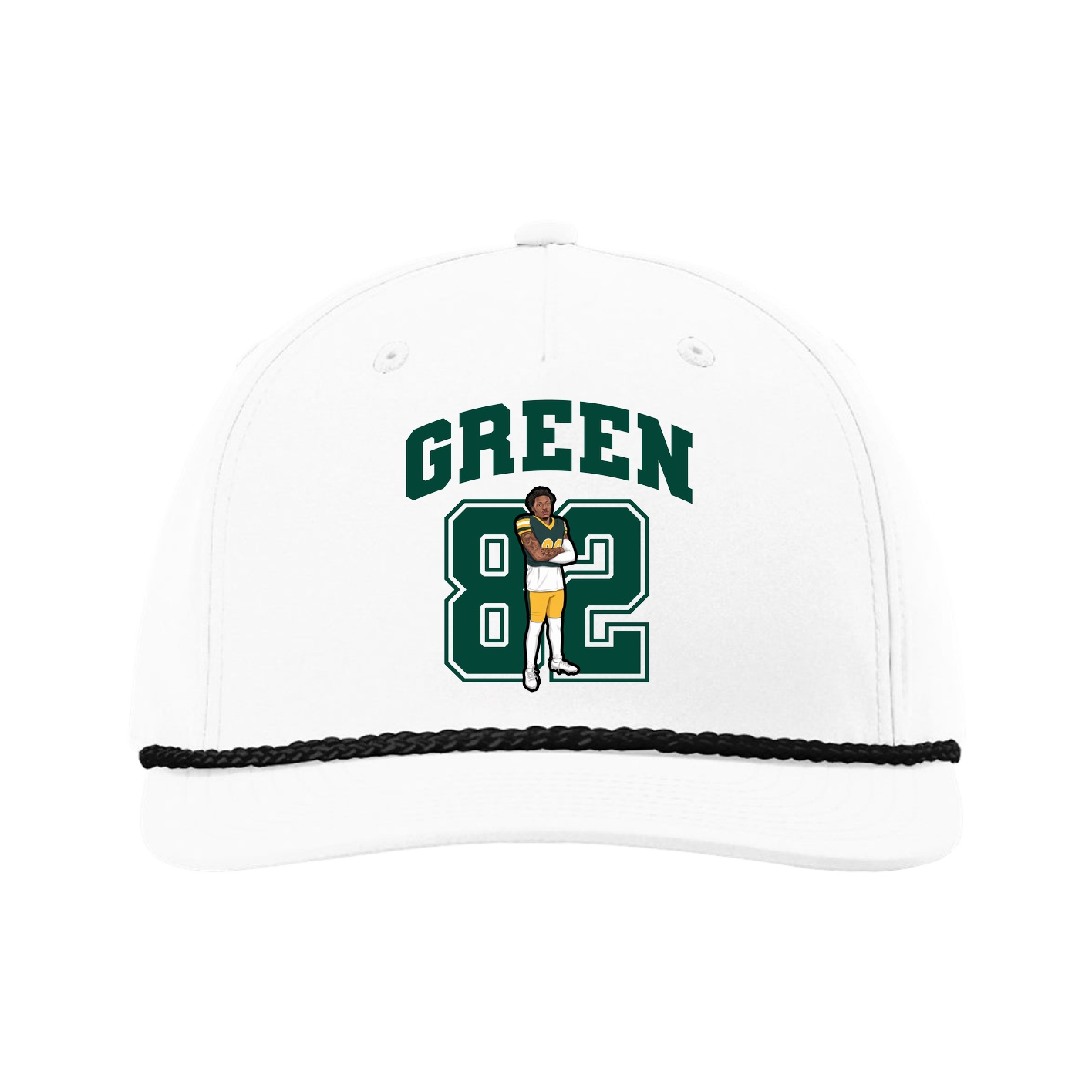 Five-Panel Classic Rope Cap — Number in White