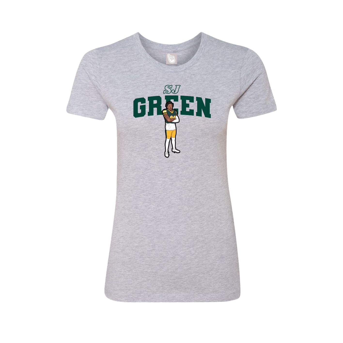 Fitted Women's Tee — Name Arch in Grey