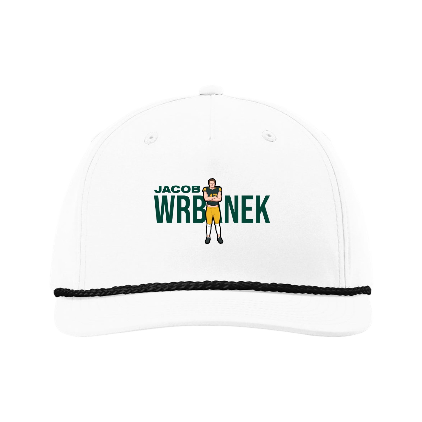 Five-Panel Classic Rope Cap — Player Name in White