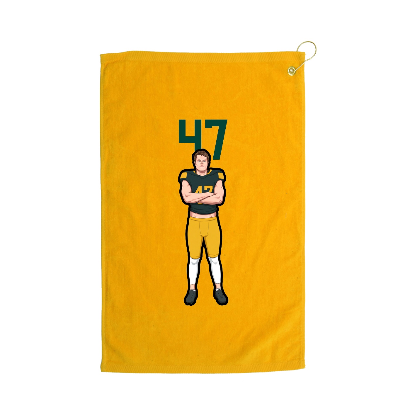 Golf Towel — Number Top in Gold