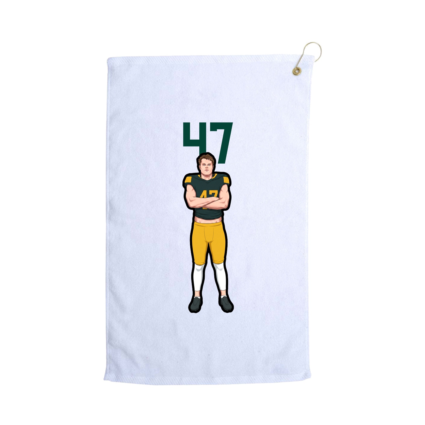 Golf Towel — Number Top in White