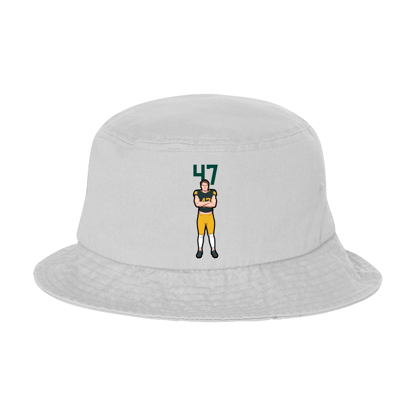 Bucket Cap — Number Top in White