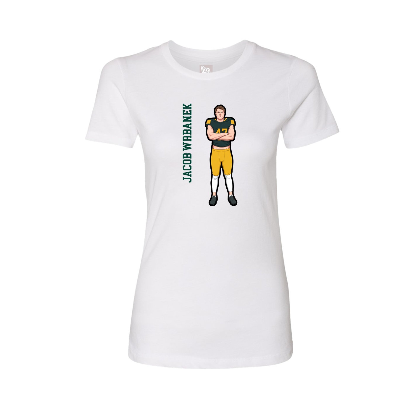 Fitted Women's Tee — Name Vertical in White