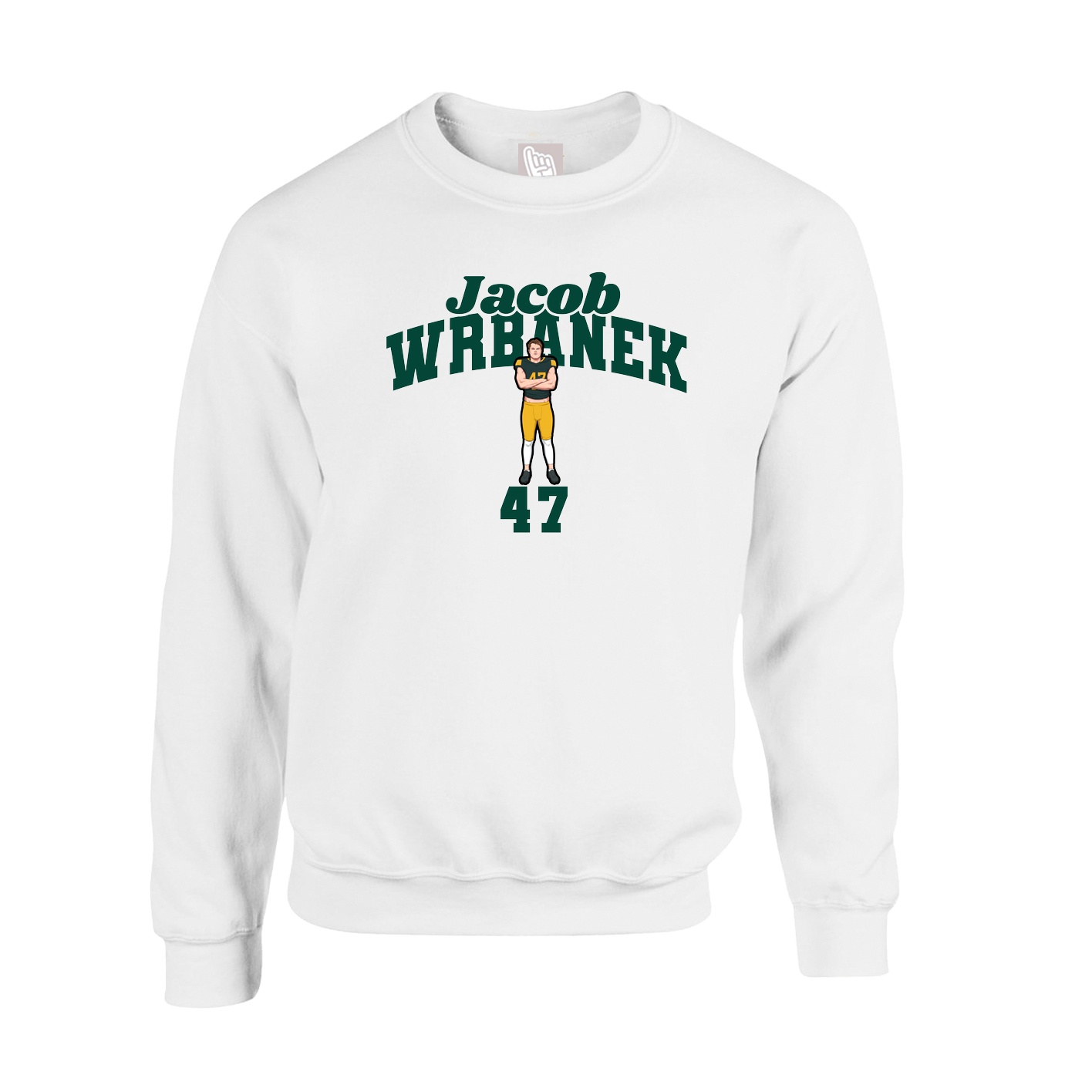 Fleece Crew — Signature Arch in White