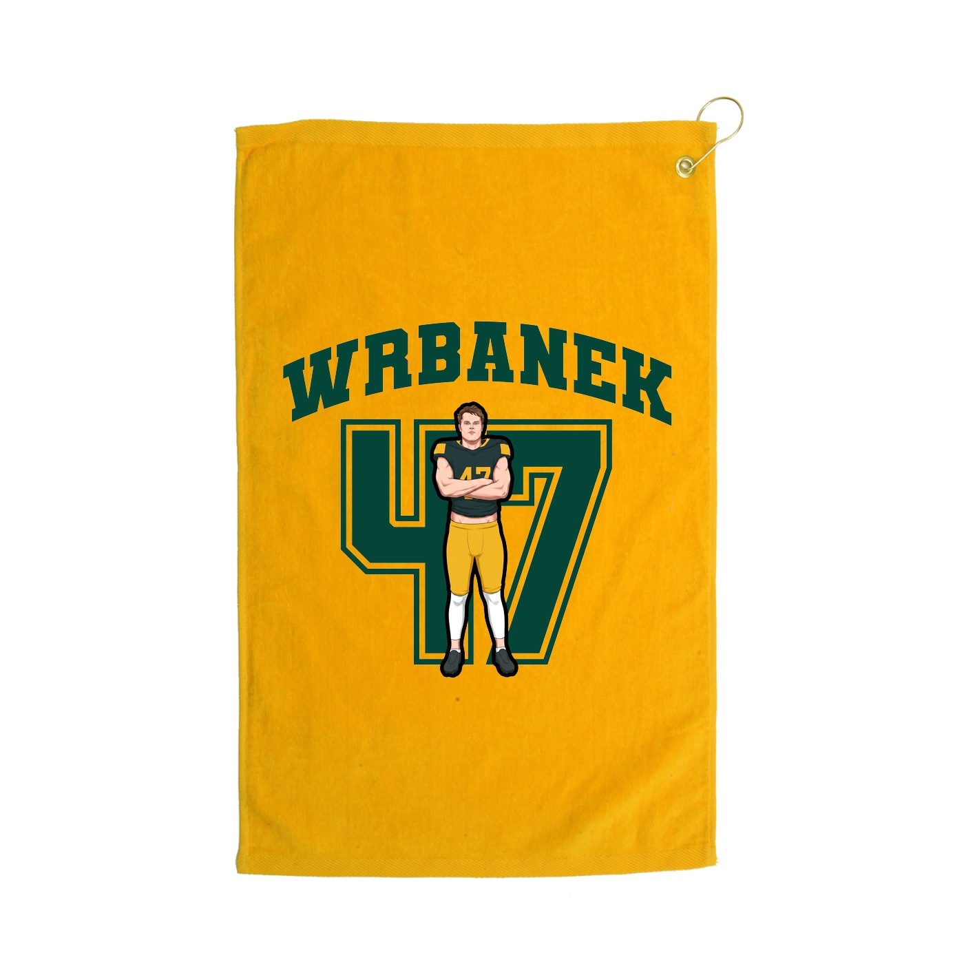 Golf Towel — Number in Gold
