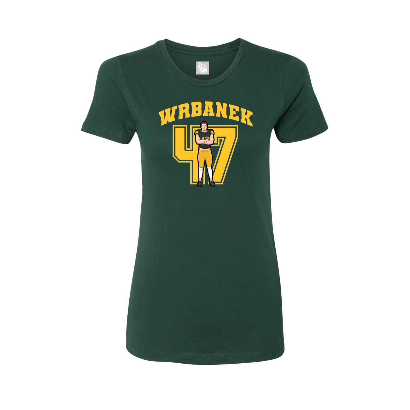 Fitted Women's Tee — Number in Green