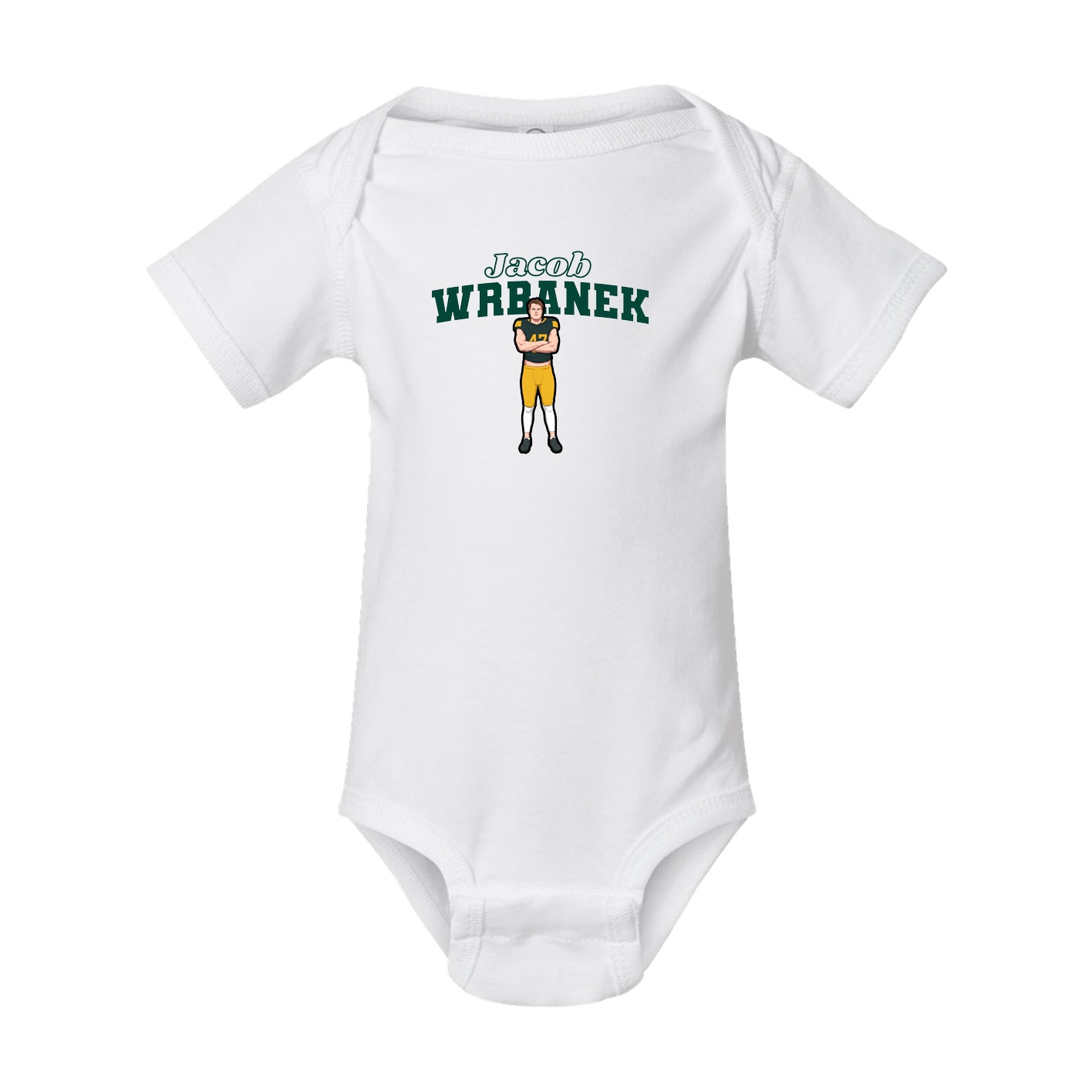 Baby Onesie — Name Arch in White