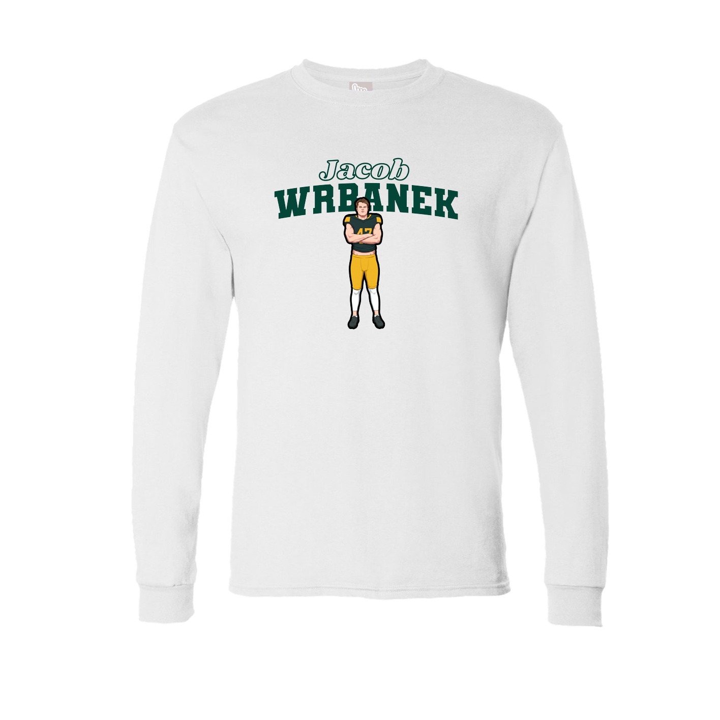 Long Sleeve Tee — Name Arch in White
