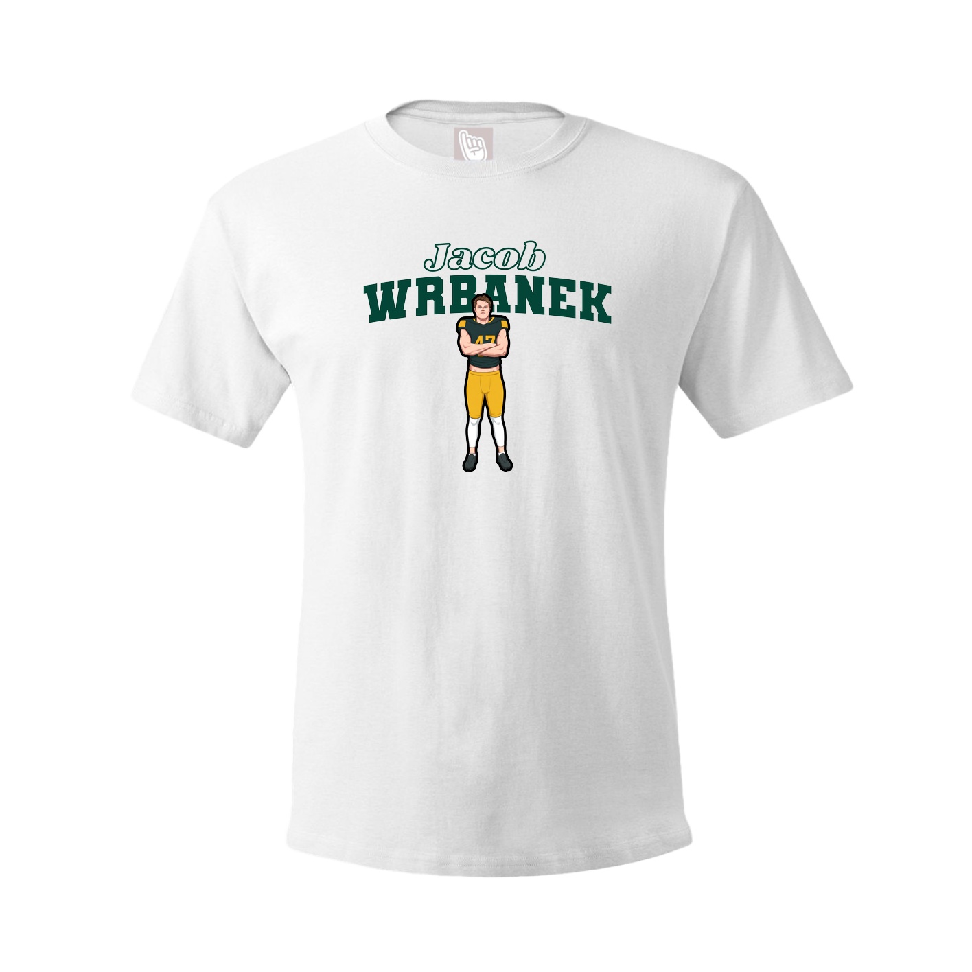 Youth Tee — Name Arch in White