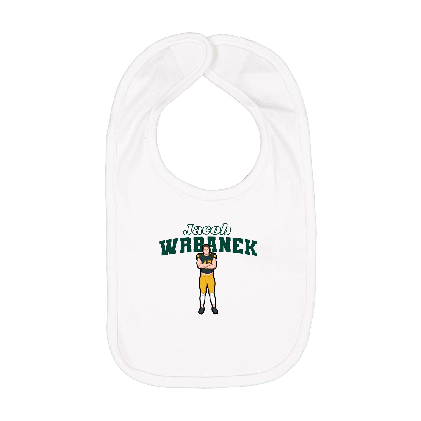 Infant Bib — Name Arch in White