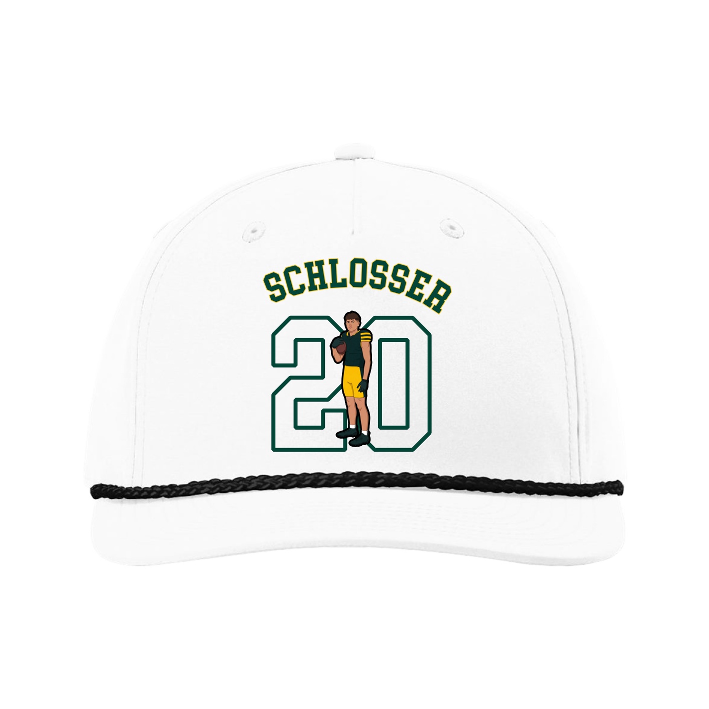 Five-Panel Classic Rope Cap — Shirsey Arch in White