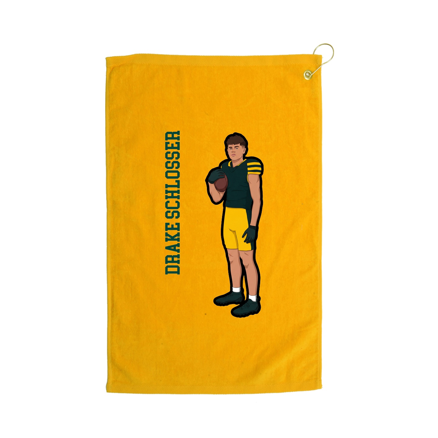 Golf Towel — Name Vertical in Gold