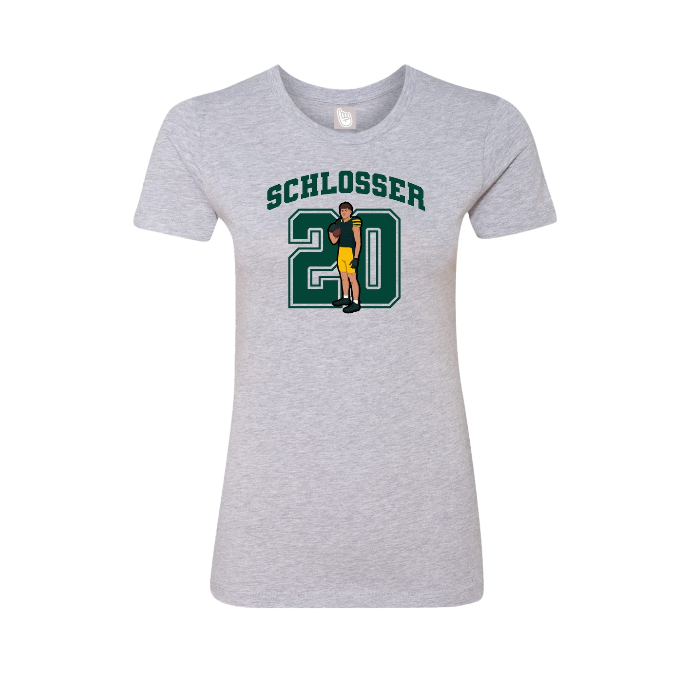 Fitted Women's Tee — Number in Grey