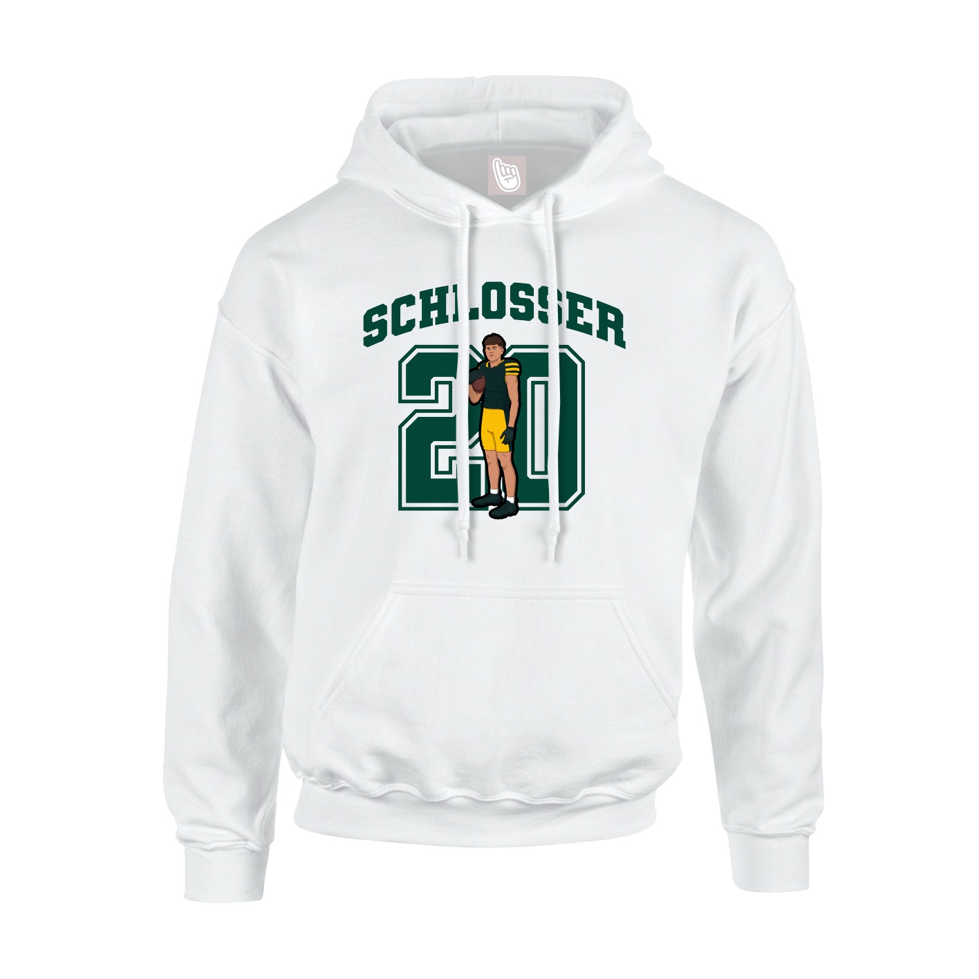 Youth Hoodie — Number in White