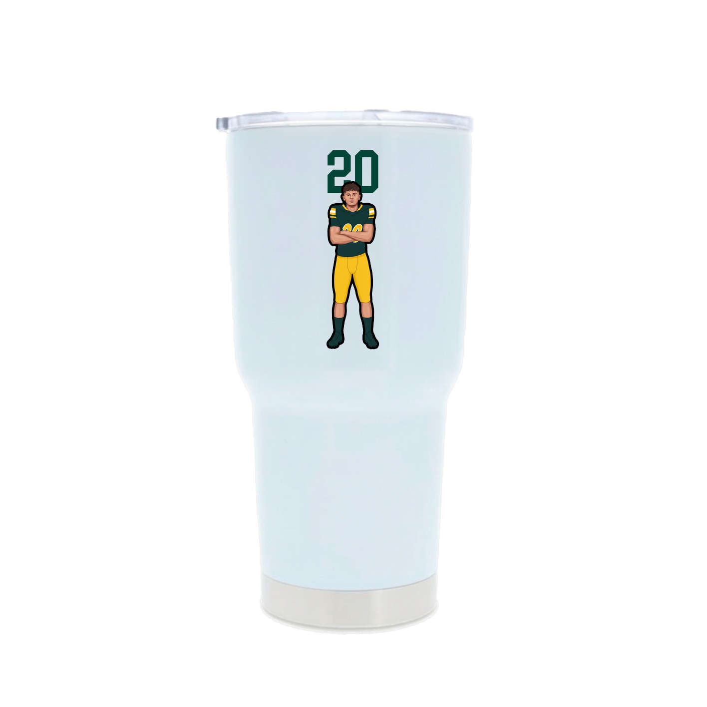 30oz Stainless Steel Tumbler — Number Top in White