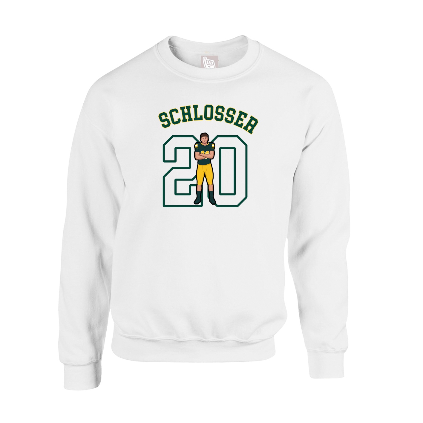 Fleece Crew — Shirsey Arch in White