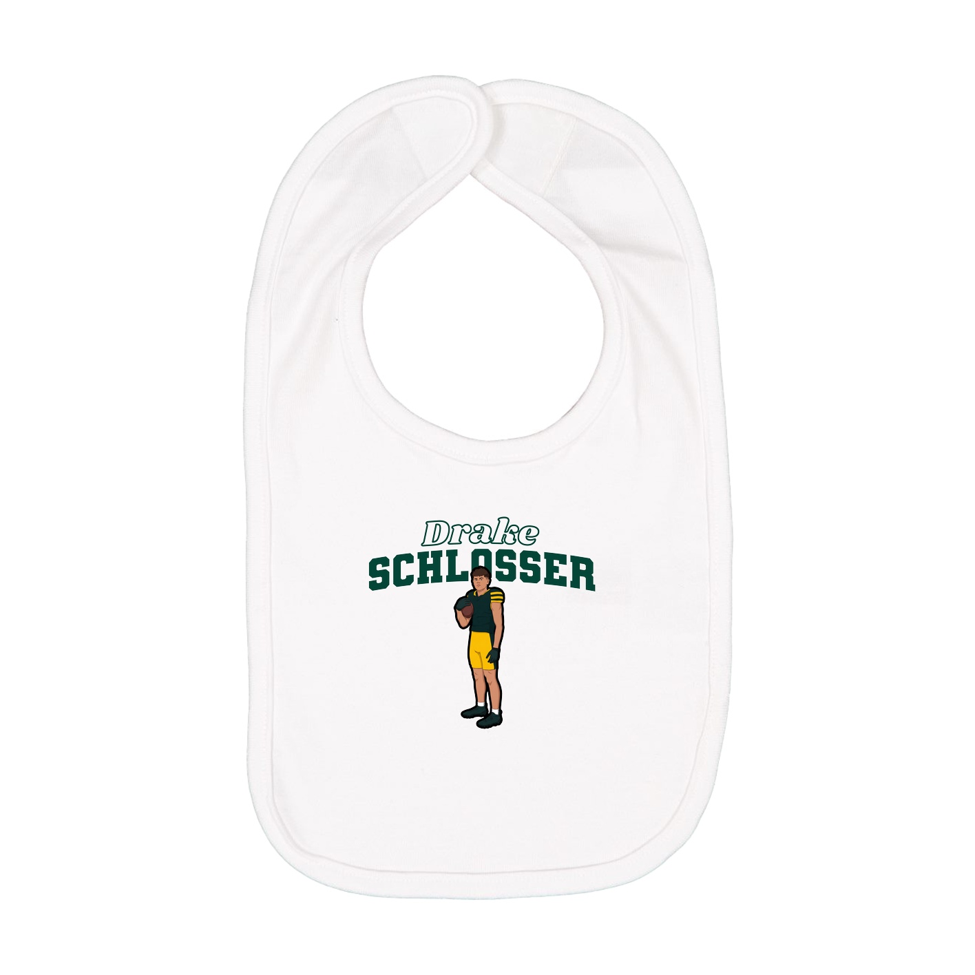 Infant Bib — Name Arch in White