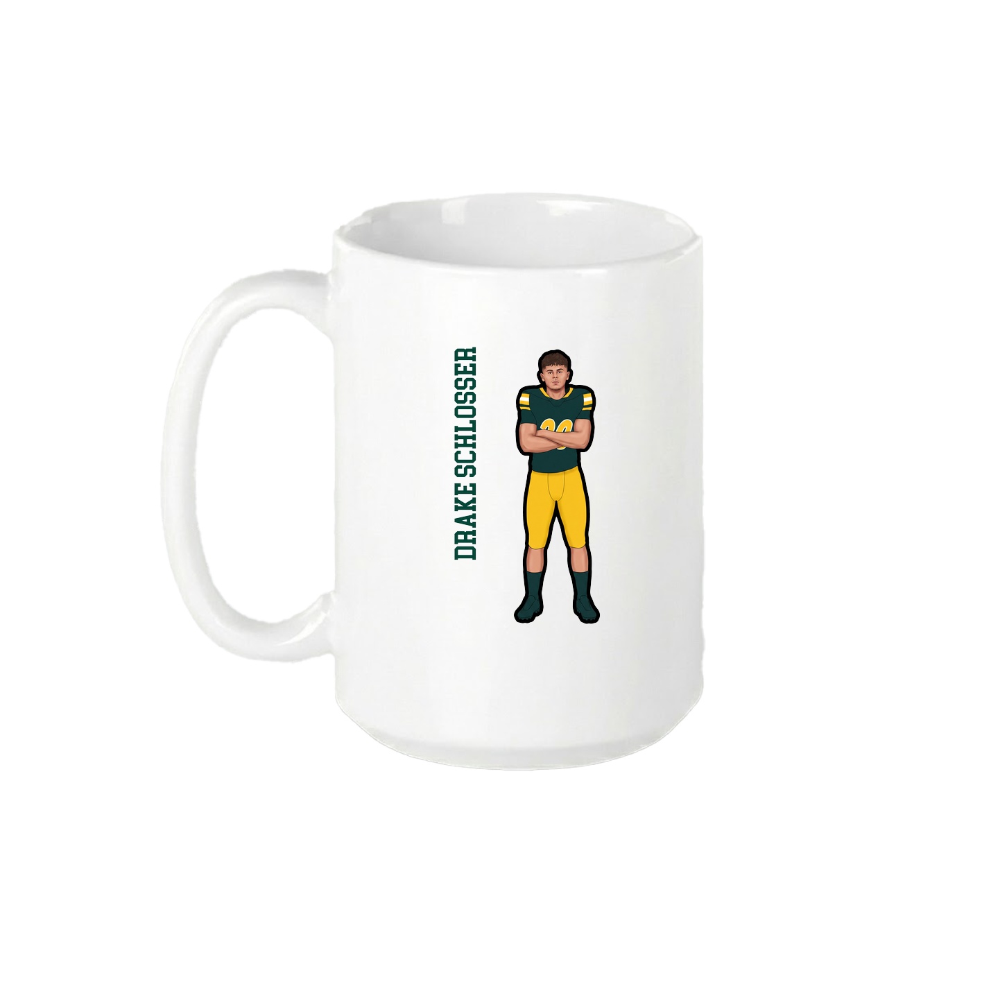 15oz Coffee Mug — Name Vertical in White