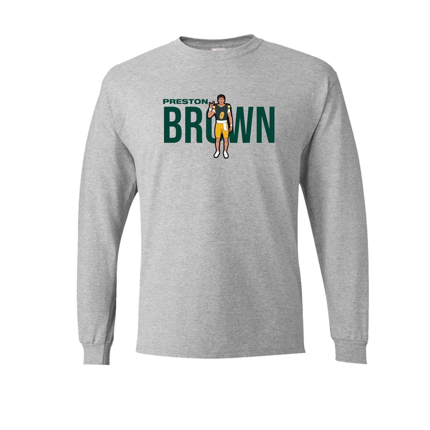 Long Sleeve Tee — Player Name in Grey