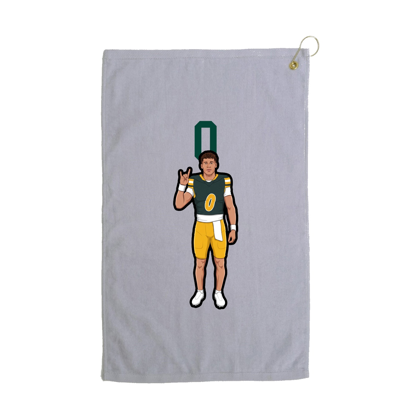 Golf Towel — Number Top in Grey