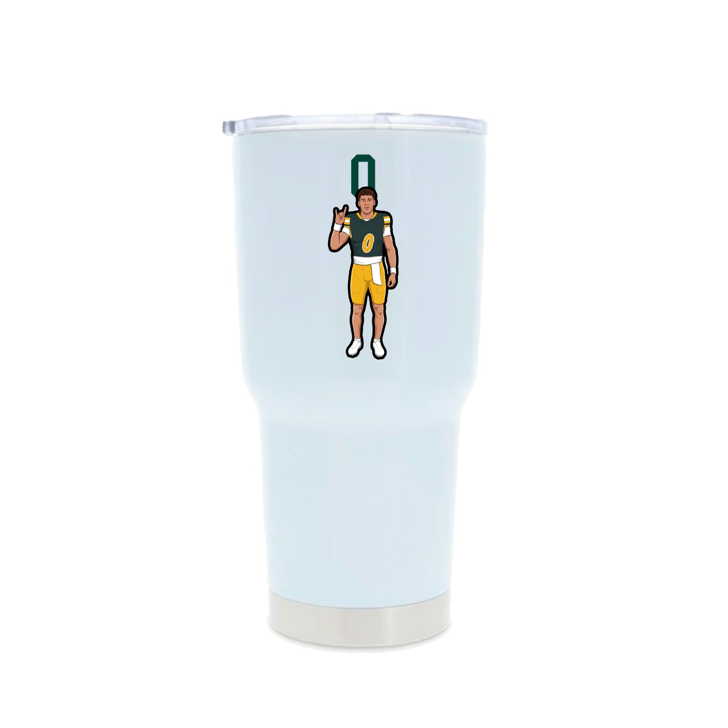 30oz Stainless Steel Tumbler — Number Top in White