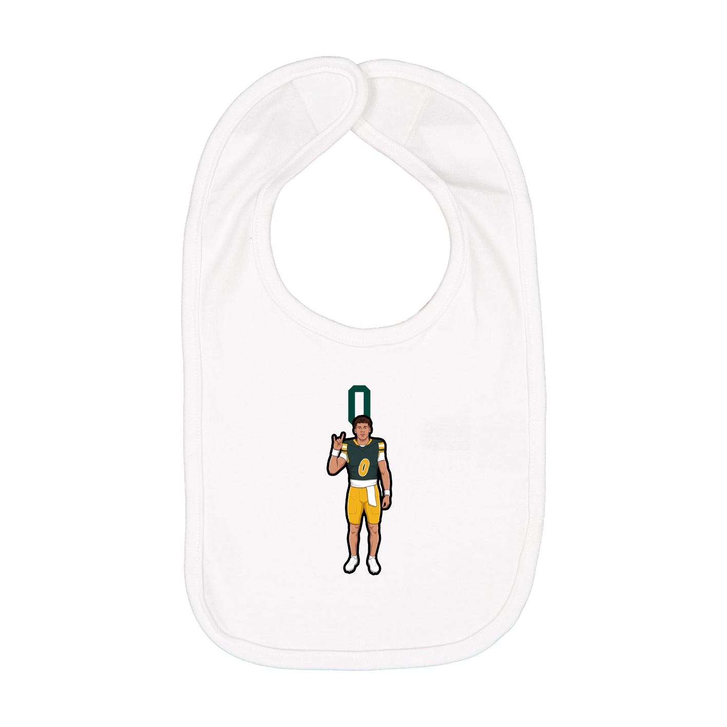 Infant Bib — Number Top in White