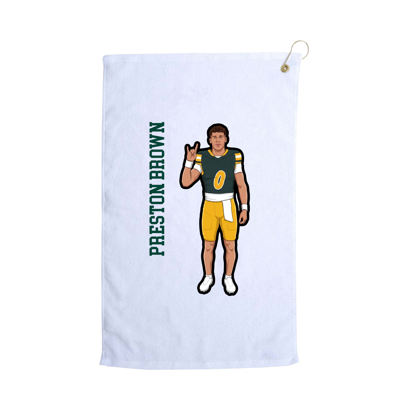 Golf Towel — Name Vertical in White