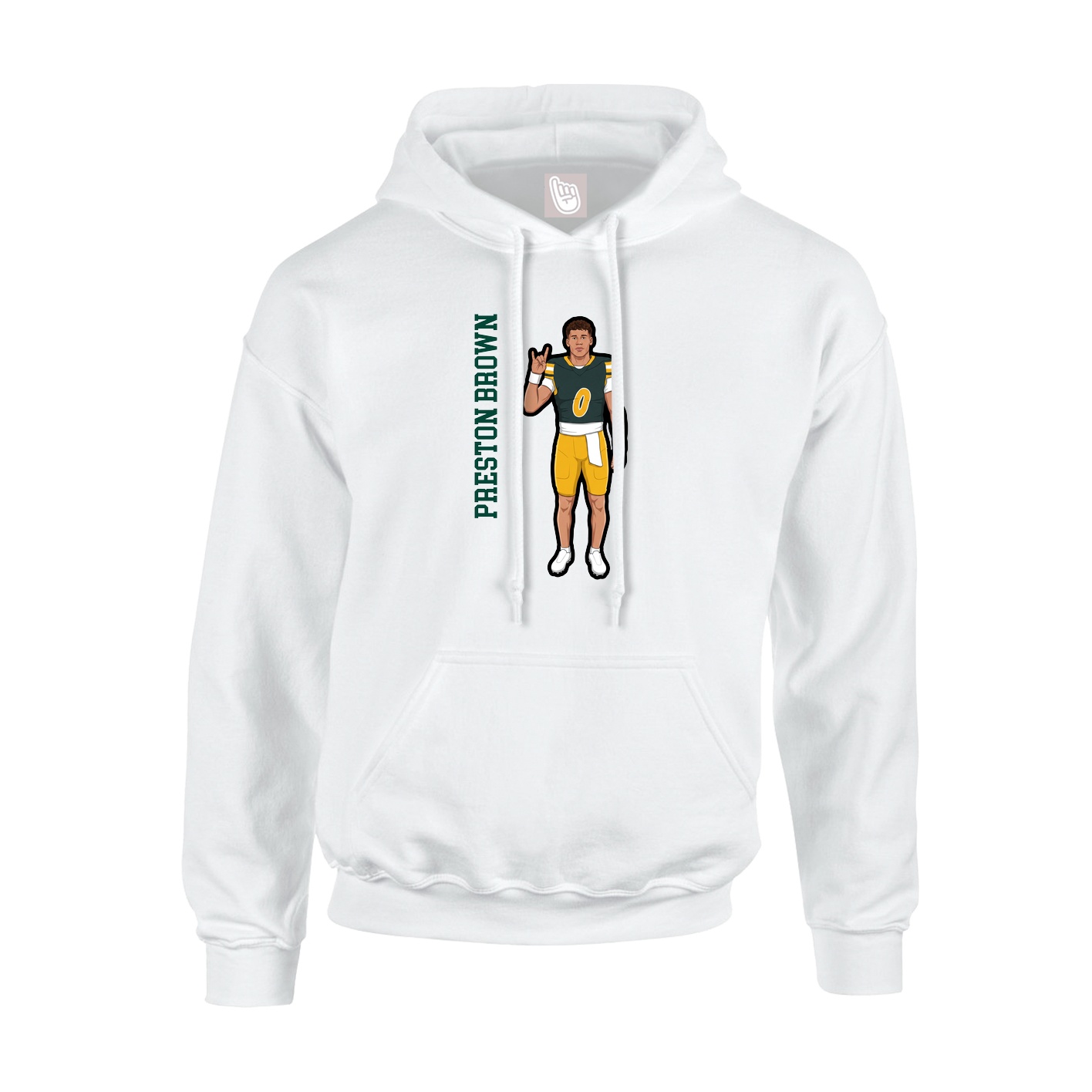 Youth Hoodie — Name Vertical in White