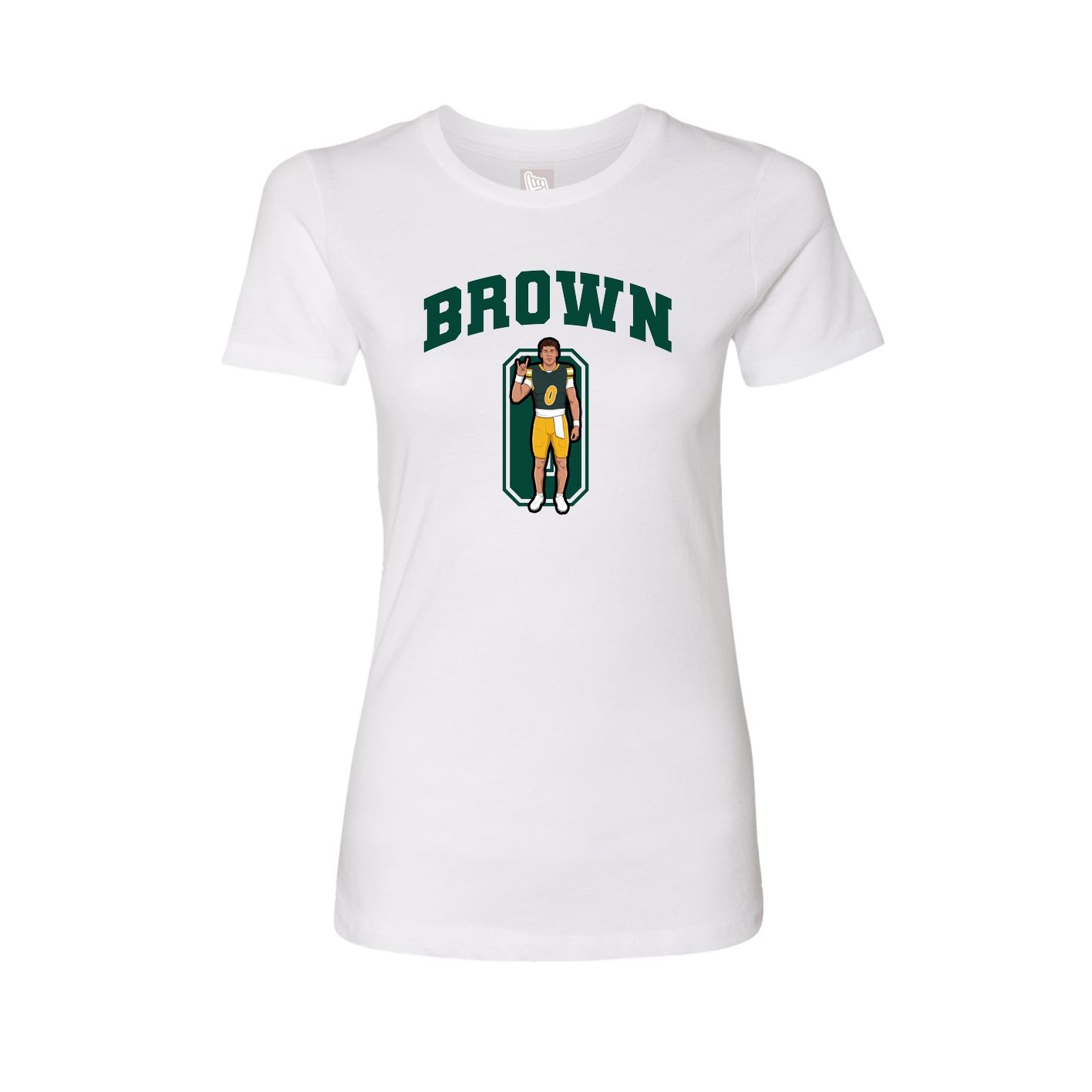 Fitted Women's Tee — Number in White