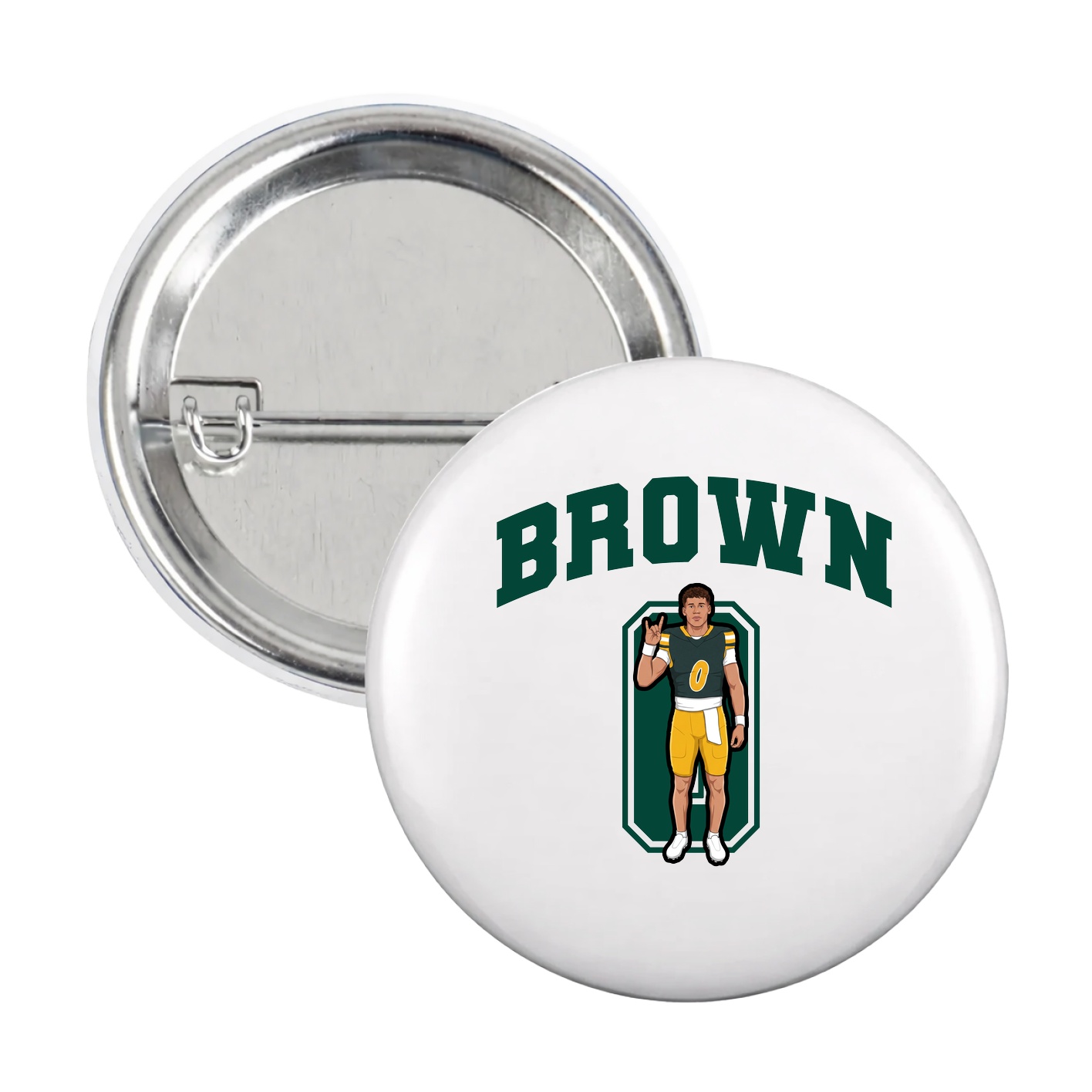 Game Day Button — Number in White