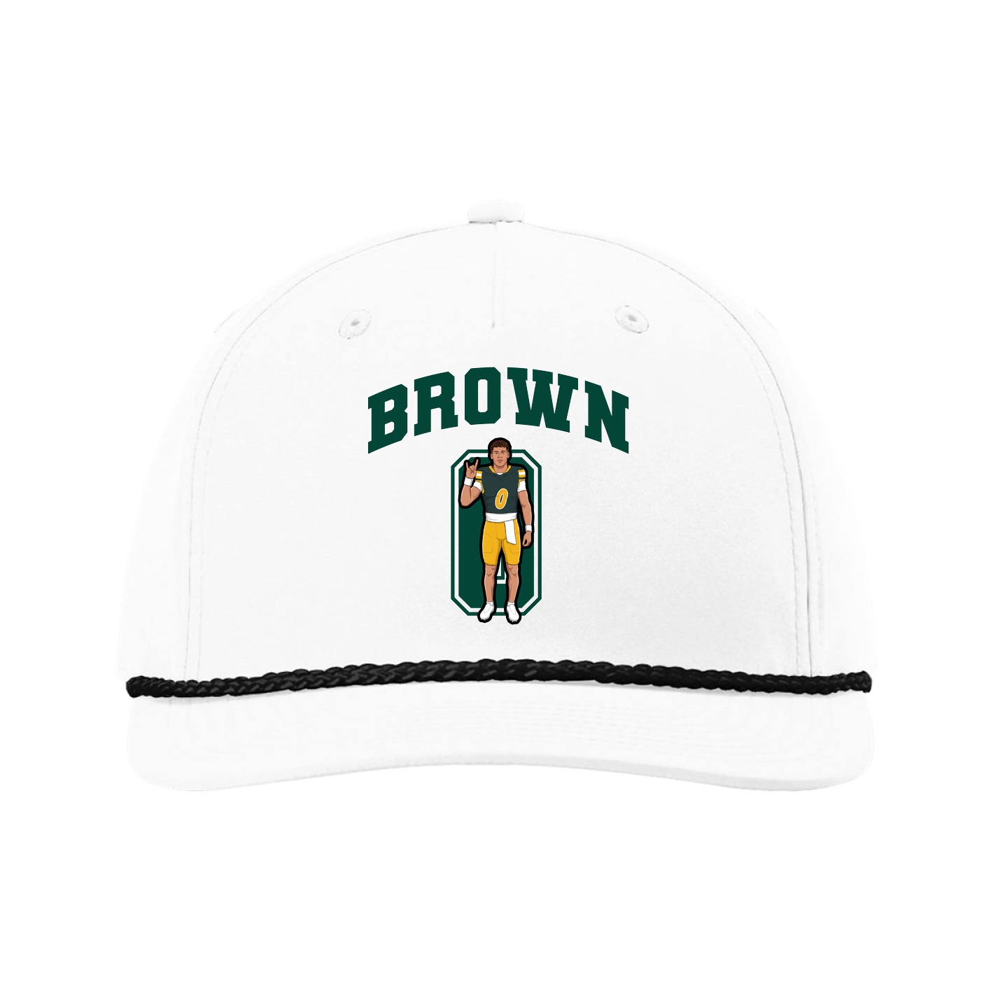 Five-Panel Classic Rope Cap — Number in White