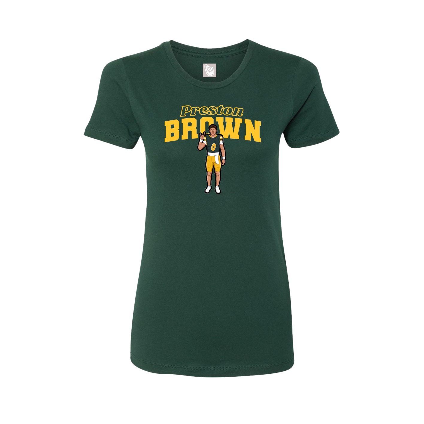 Fitted Women's Tee — Name Arch in Green