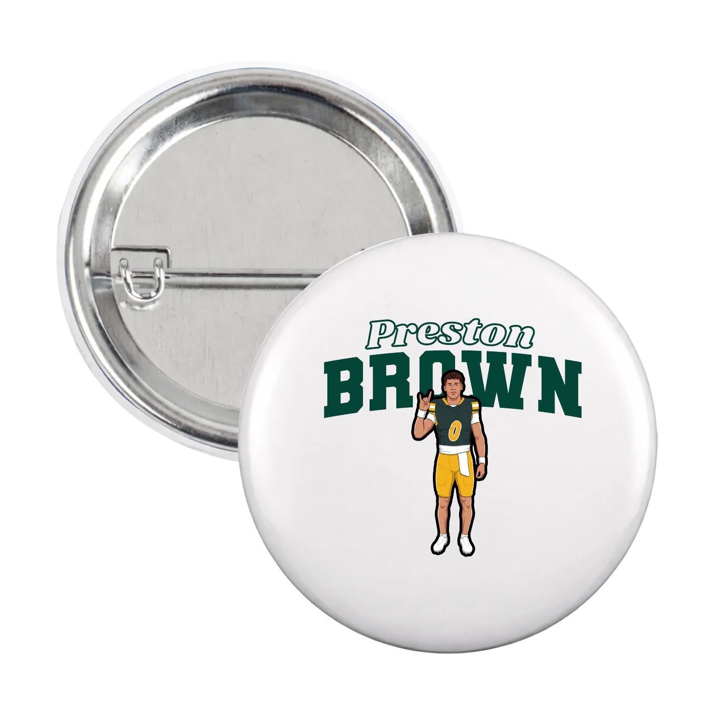 Game Day Button — Name Arch in White