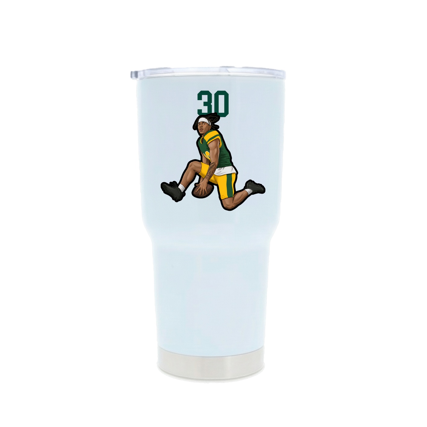 30oz Stainless Steel Tumbler — Number Top in White